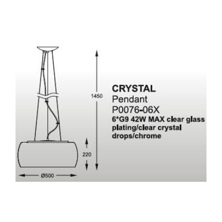 Zuma Line Crystal 50cm P0076-06X-F4FZ Wisząca