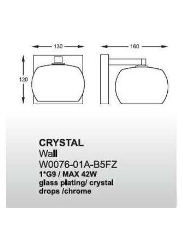 Zuma Line Crystal W0076-01A-B5FZ Wall lamp. - product 2