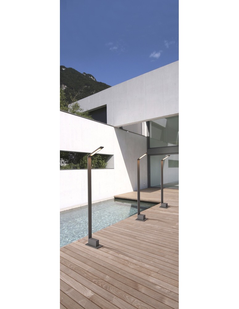 Standing garden lamps - Azzardo AGAPE 80 1xLED Outdoor Pole Dark Grey IP54 AZ3483 - product kolory-swiatla.pl 2