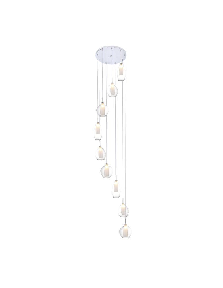 Pendant lamps - Azzardo AMBER MILANO 9 CLEAR 9xG9 Transparent Pendant AZ3102 - product kolory-swiatla.pl 1