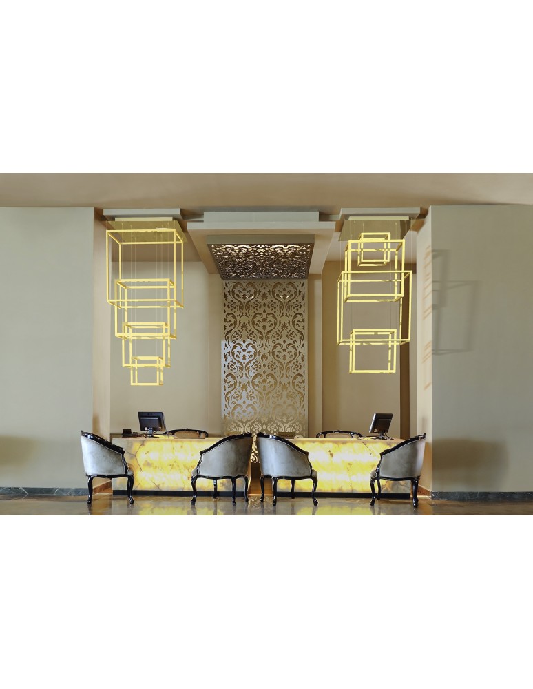 LED pendant lamps - Azzardo OPERA XL GOLD 4xLED Pendant Gold AZ3140 - product kolory-swiatla.pl 3