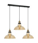 Loft pendant lamps - Italux Hubert 3xE27 Pendant Black Gold MDM-2381/3 GD+AMB - product 1