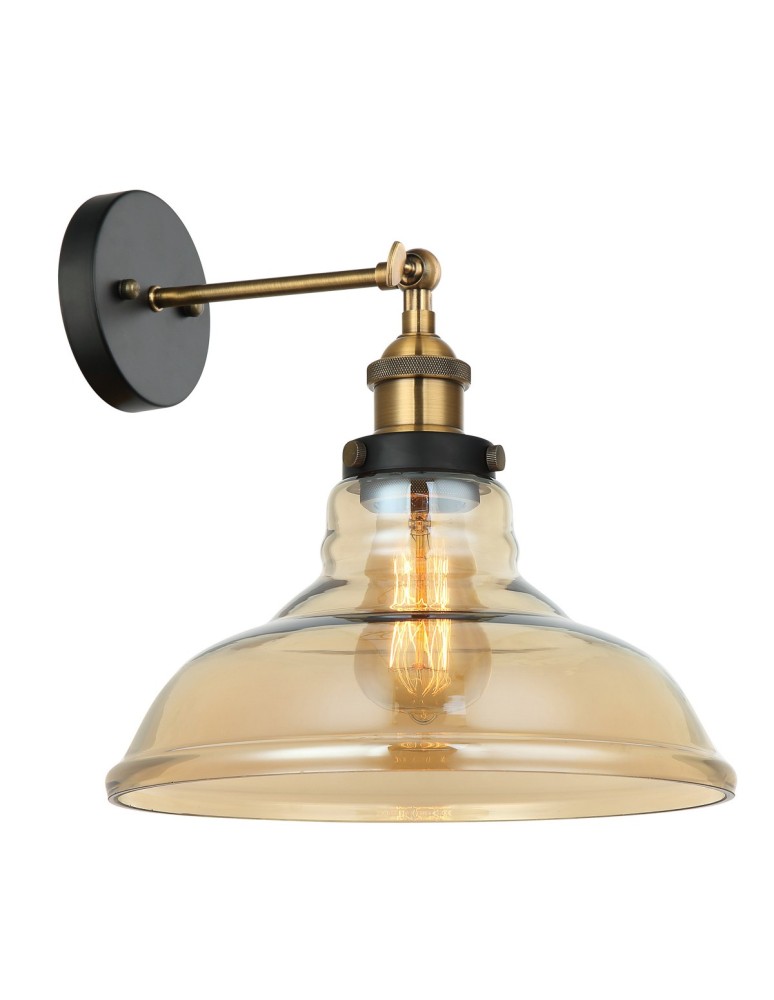 Loft wall lamps - industrial - Italux Hubert 1xE27 Wall lamp Black Gold MBM-2381/1 GD+AMB - product kolory-swiatla.pl 1
