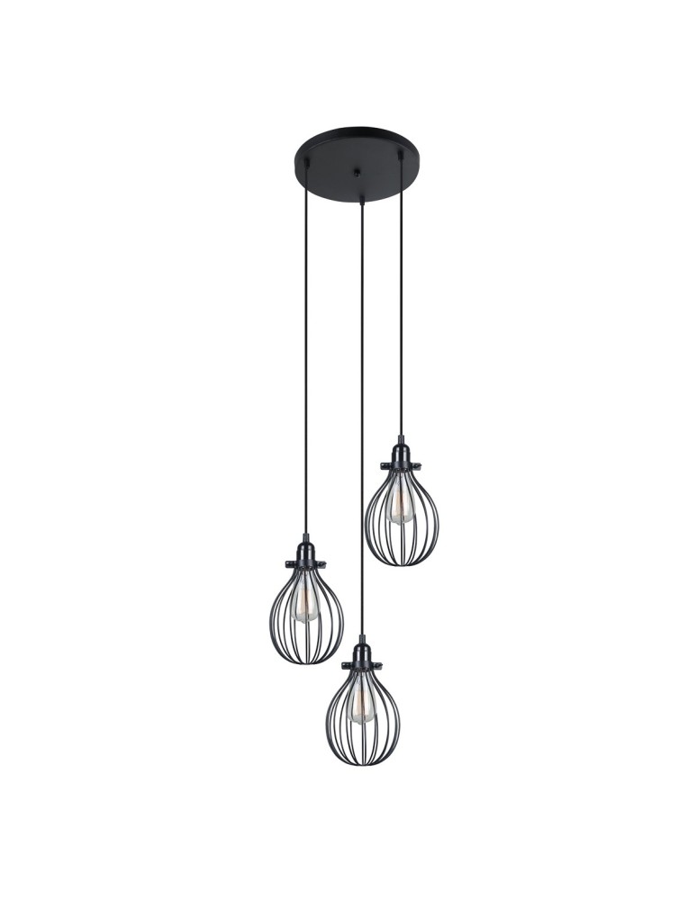 Triple pendant lamps - Italux Lesto 3xE27 Pendant Black MDM-2676/3 ABK - product kolory-swiatla.pl 1