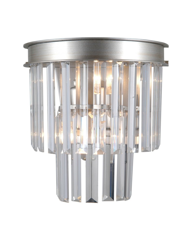 Glamour wall lamps - Italux Verdes 2xE14 Wall lamp Silver WL-44372-2A-SLVR-BRW - product kolory-swiatla.pl 1