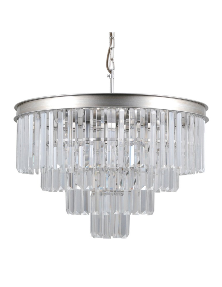 Glamour chandeliers - Italux Verdes 8xE14 Pendant Silver PND-44372-8A-SLVR-BRW. - product kolory-swiatla.pl 1