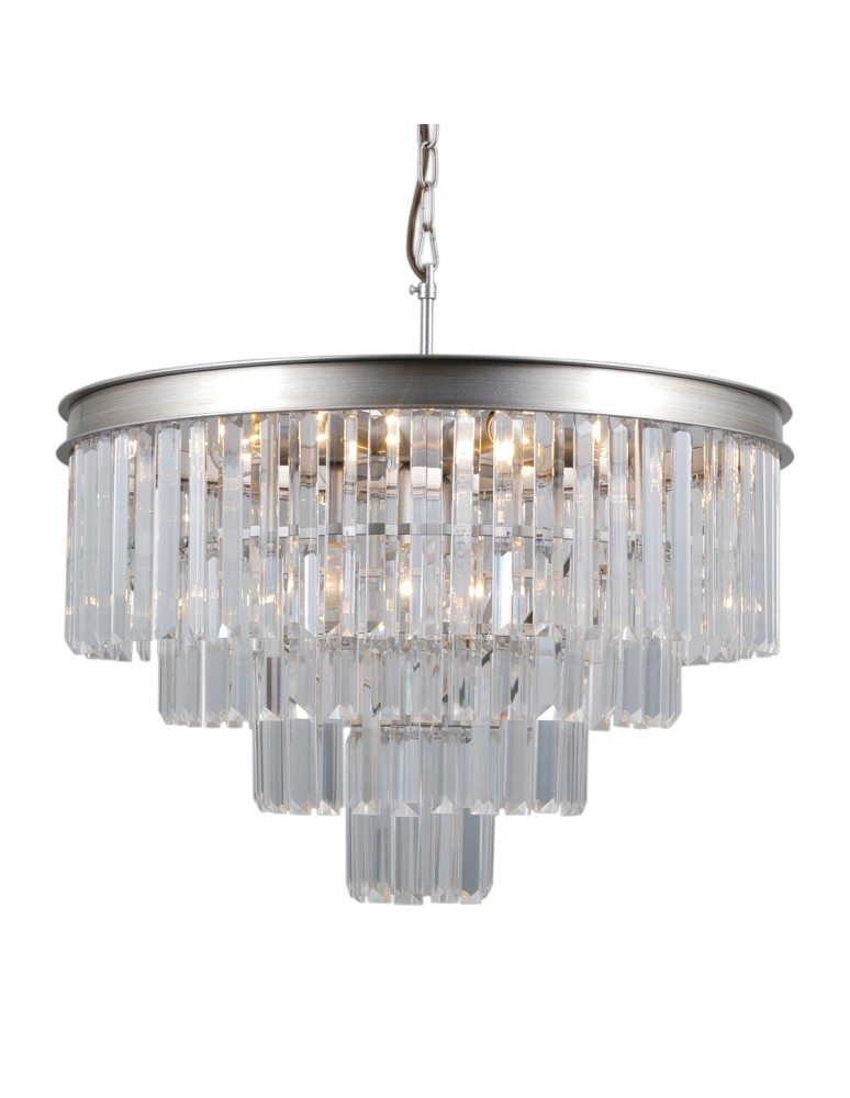 Glamour chandeliers - Italux Verdes 8xE14 Pendant Silver PND-44372-8A-SLVR-BRW. - product kolory-swiatla.pl 2