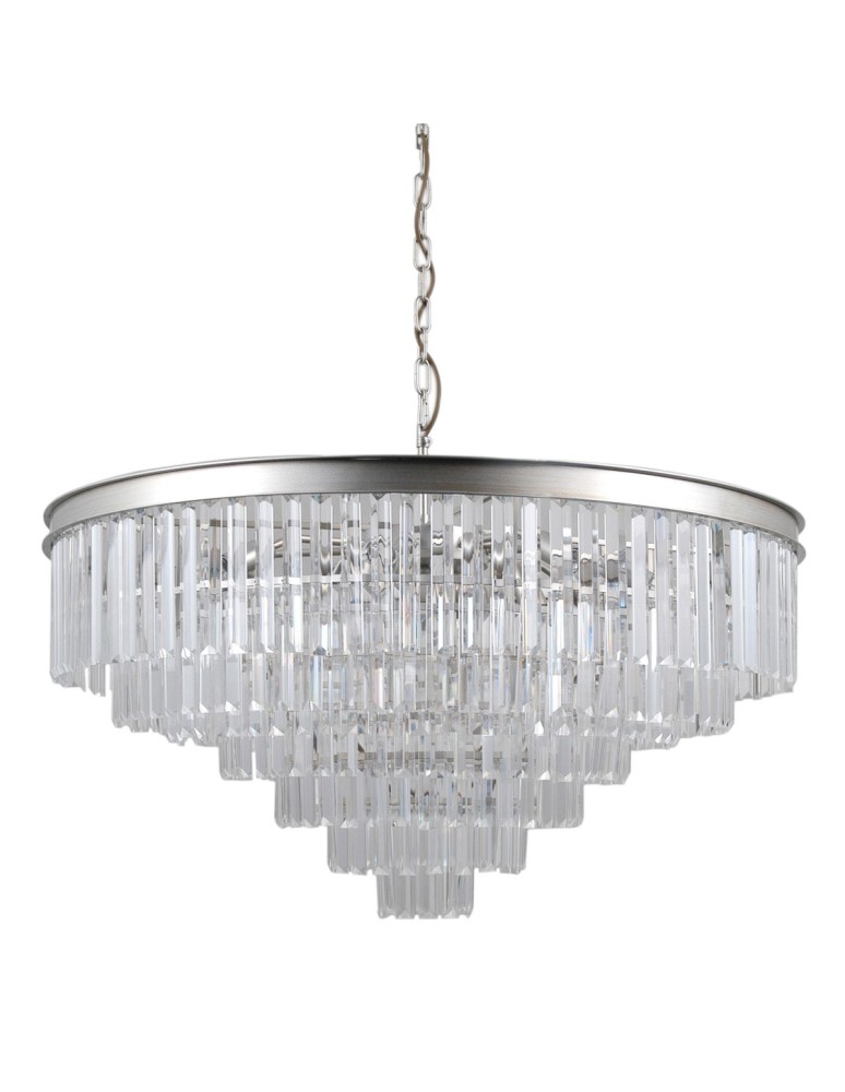 Glamour chandeliers - Italux Verdes 14xE14 Pendant Silver PND-44372-14A-SLVR-BRW. - product kolory-swiatla.pl 1