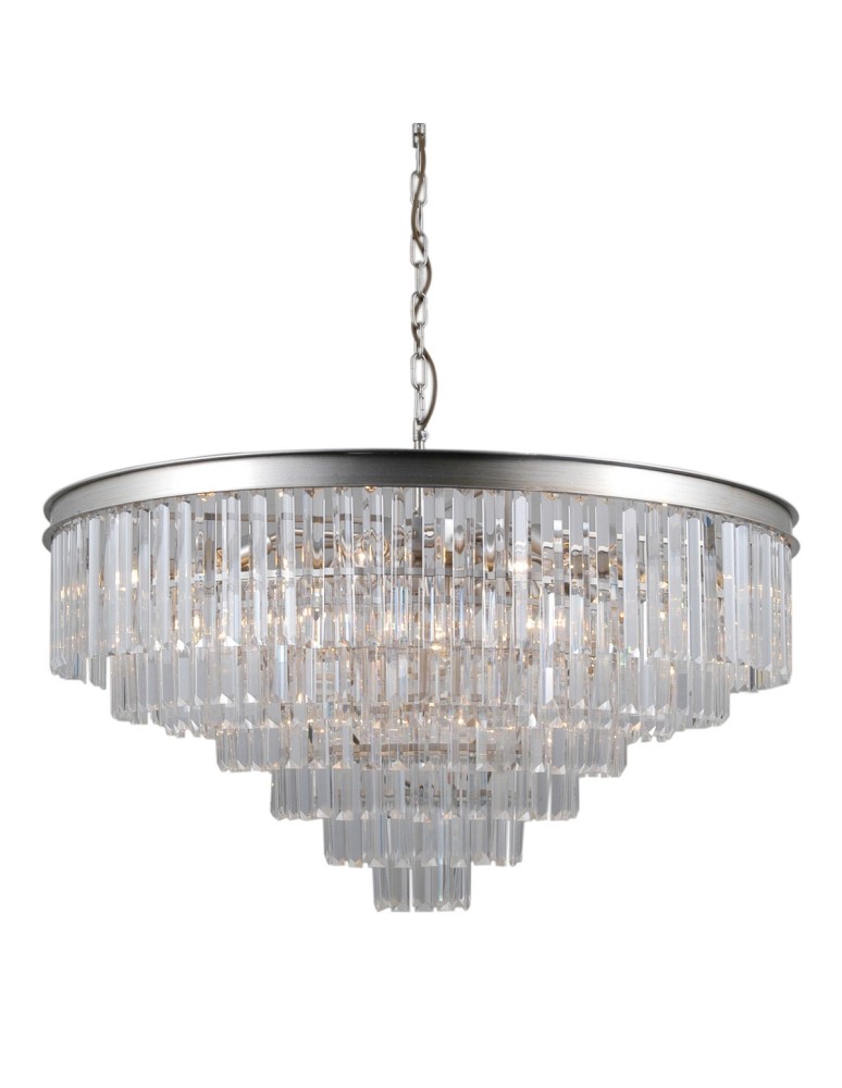 Glamour chandeliers - Italux Verdes 14xE14 Pendant Silver PND-44372-14A-SLVR-BRW. - product kolory-swiatla.pl 2