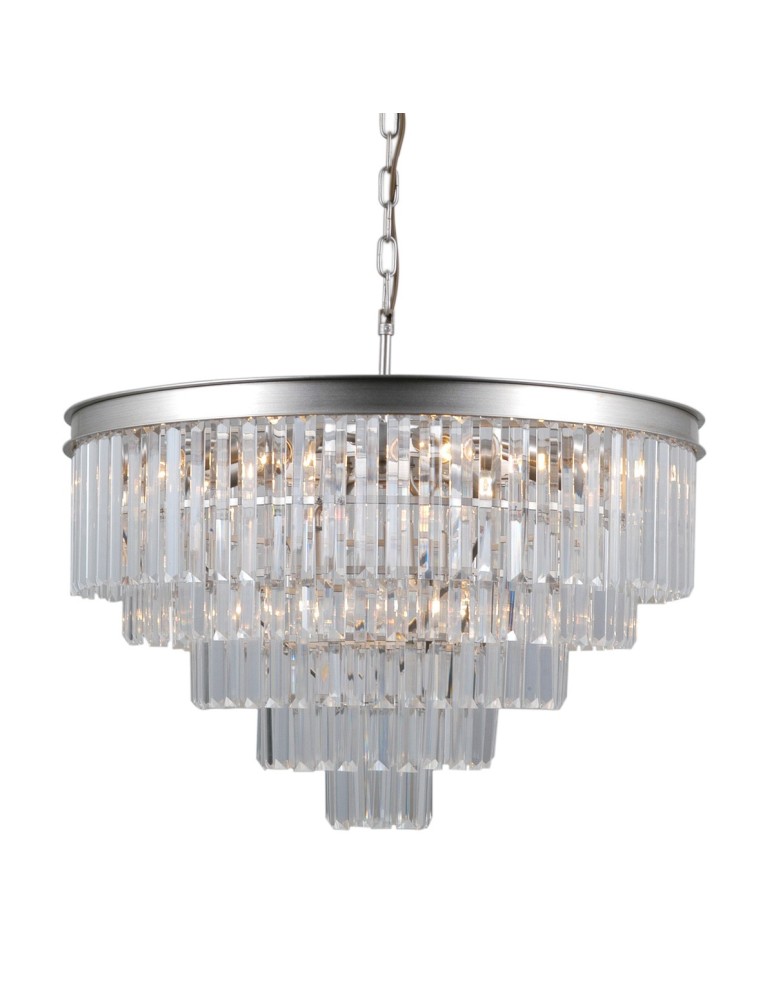 Glamour chandeliers - Italux Verdes 11xE14 Pendant Silver PND-44372-11A-SLVR-BRW. - product kolory-swiatla.pl 1