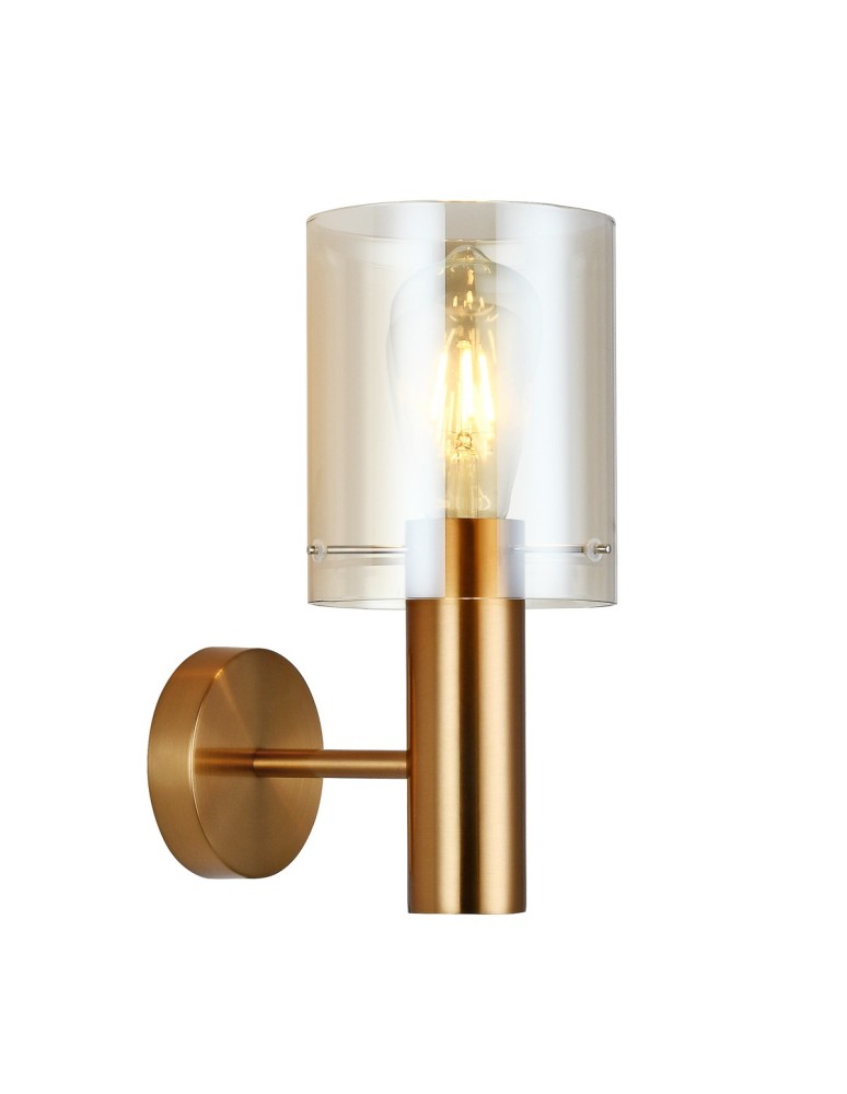 Wall lamps - Italux Sardo 1xE27 Brass Wall lamp WL-5581-1A-BRO+AMB - product kolory-swiatla.pl 1