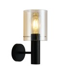 Wall lamps - Italux Sardo 1xE27 Wall lamp Black WL-5581-1A-BK+AMB - product 1