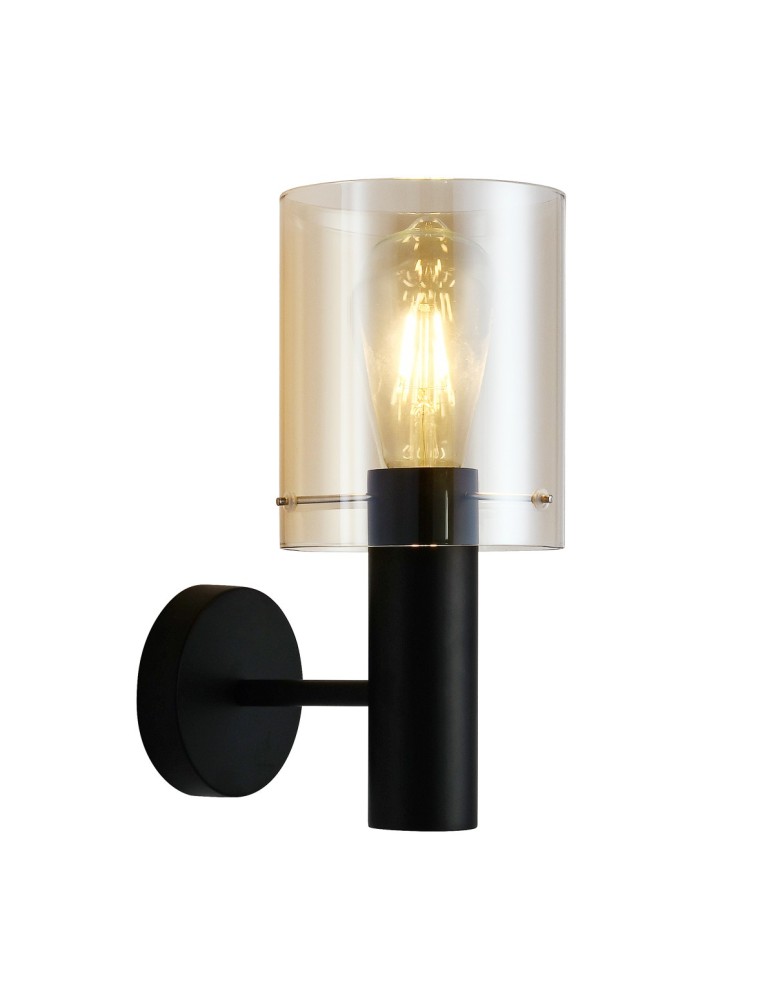Wall lamps - Italux Sardo 1xE27 Wall lamp Black WL-5581-1A-BK+AMB - product kolory-swiatla.pl 1