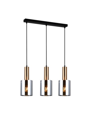 Italux Sardo 3xE27 Brass Pendant PND-5581-3-BRO+SG