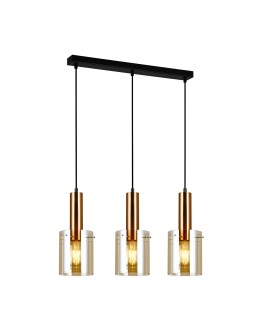 Italux Sardo 3xE27 Brass Pendant PND-5581-3-BRO+AMB