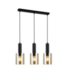 Triple pendant lamps - Italux Sardo 3xE27 Pendant Black PND-5581-3-BK+AMB - product 1