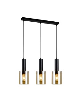 Italux Sardo 3xE27 Pendant Black PND-5581-3-BK+AMB
