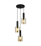 Triple pendant lamps - Italux Sardo 3xE27 Pendant Black PND-5581-3A-BK+AMB - product 1