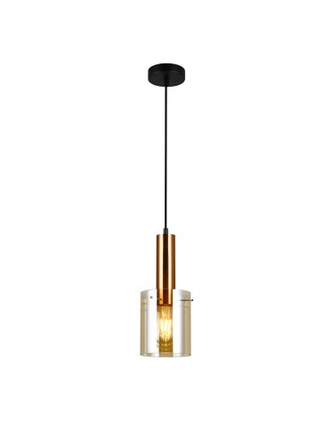 Italux Sardo 1xE27 Brass Pendant PND-5581-1-BRO+AMB