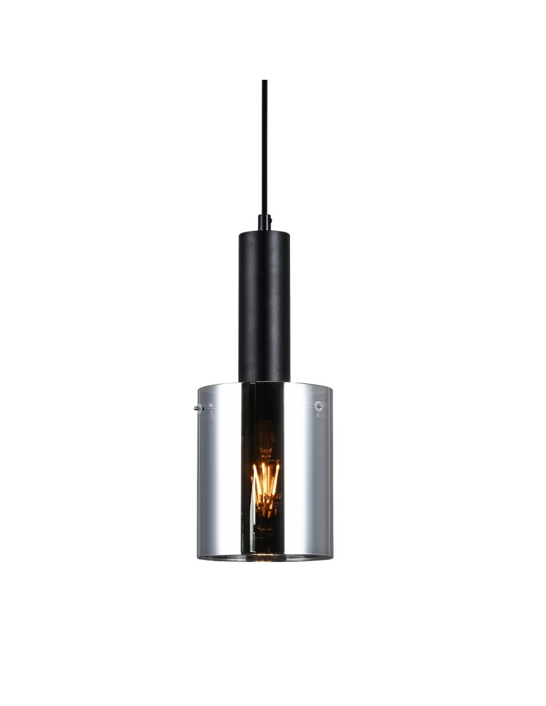 Pendant lamps - Italux Sardo 1xE27 Pendant Black PND-5581-1-BK+SG - product kolory-swiatla.pl 2