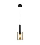 Pendant lamps - Italux Sardo 1xE27 Pendant Black PND-5581-1-BK+AMB - product 1