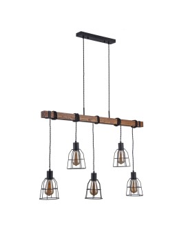 Italux Reda 5xE27 Wisząca Czarny mat PND-4793-5-L