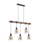 Loft pendant lamps - Italux Reda 5xE27 Pendant Pendant Black matte PND-4793-5-L - product 2
