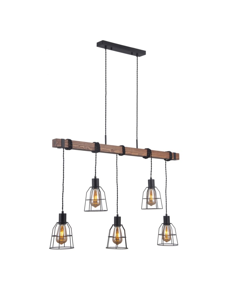 Loft pendant lamps - Italux Reda 5xE27 Pendant Pendant Black matte PND-4793-5-L - product kolory-swiatla.pl 2