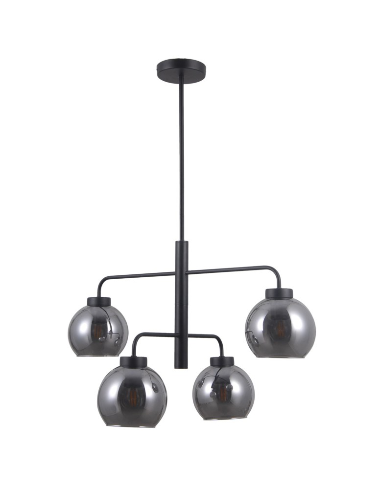 Loft pendant lamps - Italux Poggi 4xE27 Pendant Black matte PND-28028-4D - product kolory-swiatla.pl 2
