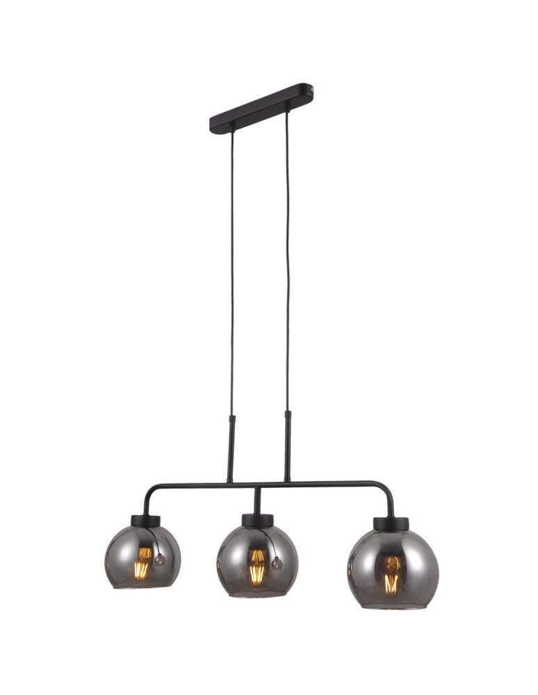 Loft pendant lamps - Italux Poggi 3xE27 Pendant Pendant Black matte PND-28028-3 - product kolory-swiatla.pl 1