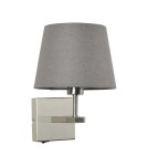 Wall lamps with lampshade - Italux Norte 1xE27 Wall lamp Nickel WL-1122-1-A-SN-RO-GR - product 1