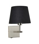 Wall lamps with lampshade - Italux Norte 1xE27 Wall lamp Nickel WL-1122-1-A-SN-RO-BL - product 1
