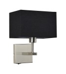 Wall lamps with lampshade - Italux Norte 1xE27 Wall lamp Nickel WL-1122-1-A-SN-RC-BL - product 1
