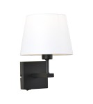 Wall lamps with lampshade - Italux Norte 1xE27 Wall lamp Matte black WL-1122-1-A-BM-RO-WH - product 1