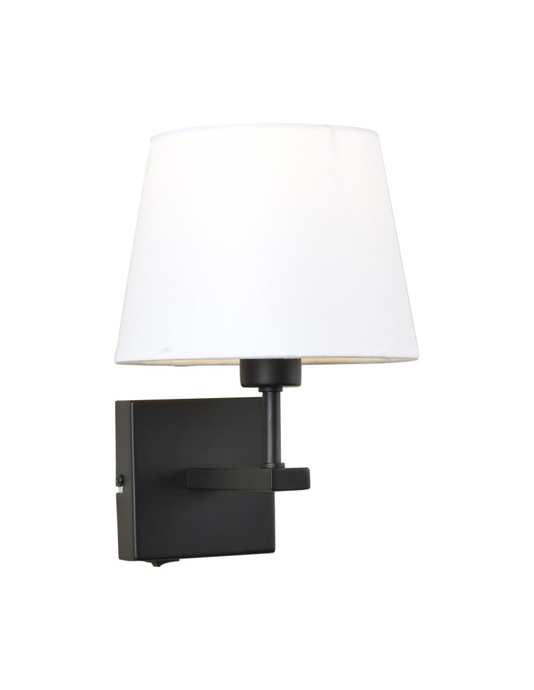 Wall lamps with lampshade - Italux Norte 1xE27 Wall lamp Matte black WL-1122-1-A-BM-RO-WH - product kolory-swiatla.pl 1