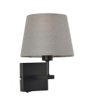 Wall lamps with lampshade - Italux Norte 1xE27 Wall lamp Matte black WL-1122-1-A-BM-RO-GR - product 1