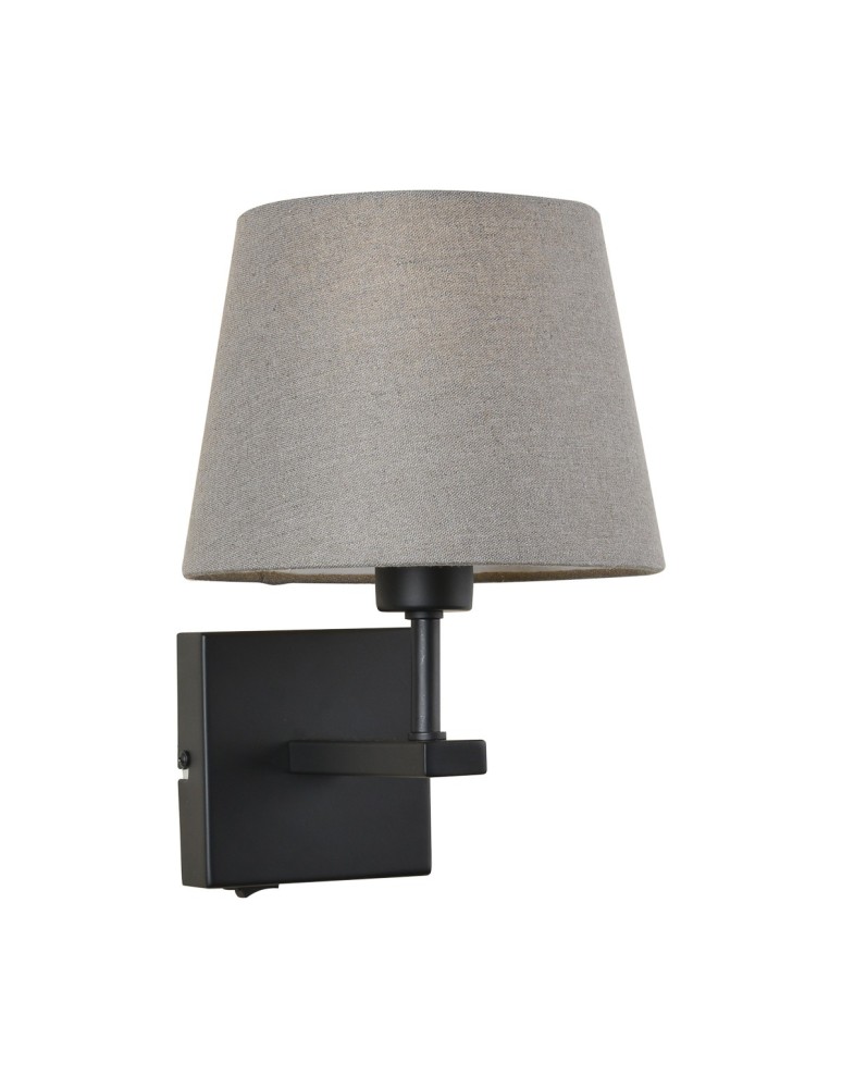 Wall lamps with lampshade - Italux Norte 1xE27 Wall lamp Matte black WL-1122-1-A-BM-RO-GR - product kolory-swiatla.pl 1