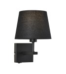Wall lamps with lampshade - Italux Norte 1xE27 Wall lamp Matte black WL-1122-1-A-BM-RO-BL - product 1
