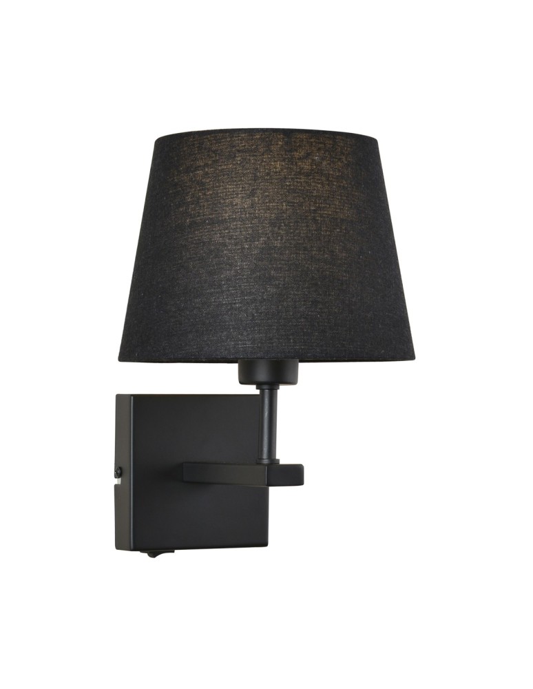 Wall lamps with lampshade - Italux Norte 1xE27 Wall lamp Matte black WL-1122-1-A-BM-RO-BL - product kolory-swiatla.pl 1