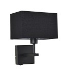 Wall lamps with lampshade - Italux Norte 1xE27 Wall lamp Matte black WL-1122-1-A-BM-RC-BL - product 1