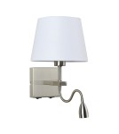 Wall lamps - Italux Norte E27+LED 60W+3W 350lm 3000K Wall lamp Nickel WL-1122-2-BL-SN-RO-WH - product 1