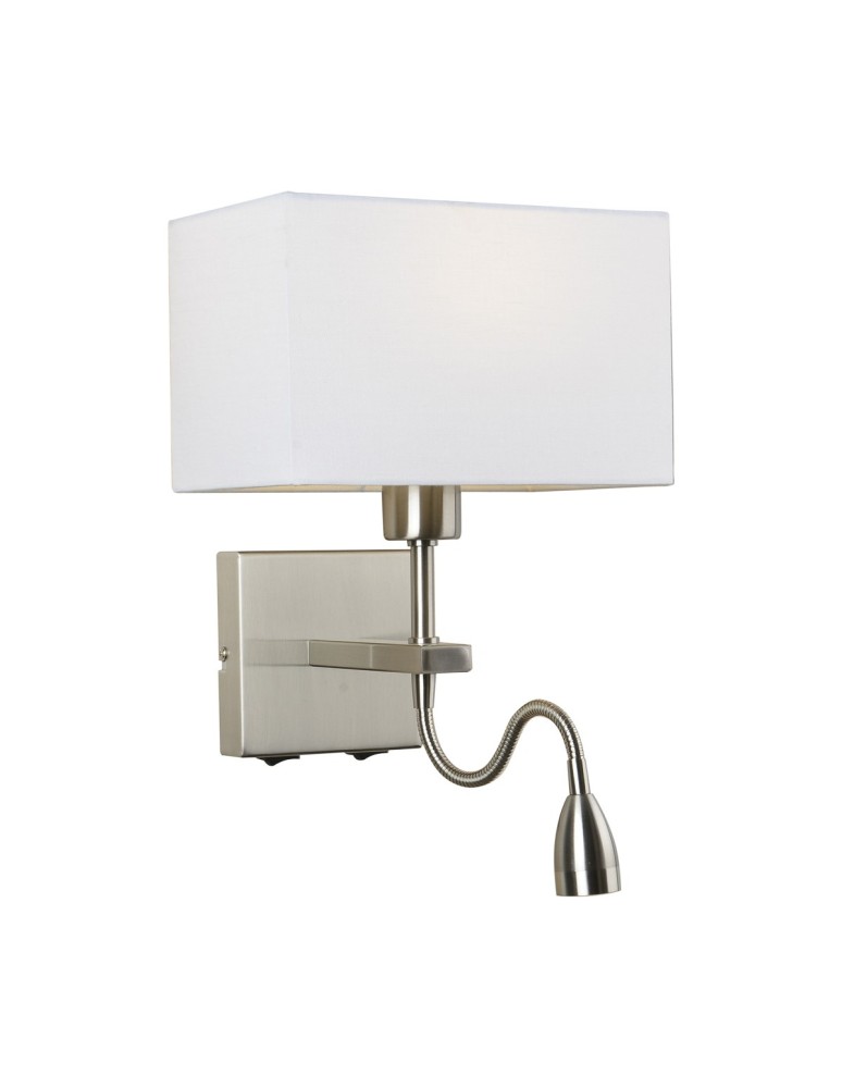Wall lamps - Italux Norte E27+LED 60W+3W 350lm 3000K Wall lamp Nickel WL-1122-2-BL-SN-RC-WH - product kolory-swiatla.pl 1