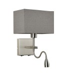 Wall lamps - Italux Norte E27+LED 60W+3W 350lm 3000K Wall lamp Nickel WL-1122-2-BL-SN-RC-GR - product 1