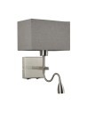 Italux Norte E27+LED 60W+3W 350lm 3000K Wall lamp Nickel WL-1122-2-BL-SN-RC-GR