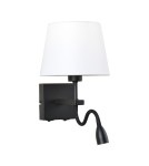 Wall lamps - Italux Norte E27+LED 60W+3W 350lm 3000K Wall lamp Black mat WL-1122-2-BL-BM-RO-WH - product 1