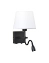 Italux Norte E27+LED 60W+3W 350lm 3000K Wall lamp Black mat WL-1122-2-BL-BM-RO-WH