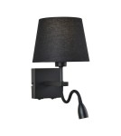 Wall lamps - Italux Norte E27+LED 60W+3W 350lm 3000K Wall lamp Black mat WL-1122-2-BL-BM-RO-BL - product 1