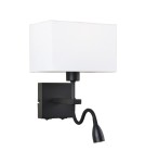 Wall lamps - Italux Norte E27+LED 60W+3W 350lm 3000K Wall lamp Black mat WL-1122-2-BL-BM-RC-WH - product 1