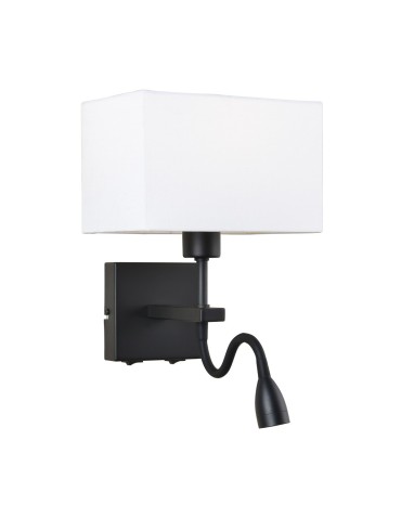 Italux Norte E27+LED 60W+3W 350lm 3000K Wall lamp Black mat WL-1122-2-BL-BM-RC-WH