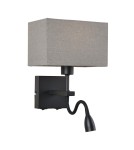 Wall lamps - Italux Norte E27+LED 60W+3W 350lm 3000K Wall lamp Black mat WL-1122-2-BL-BM-RC-GR - product 1
